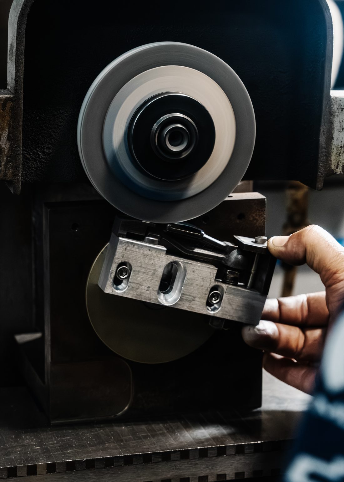 Precision grinding an engine component